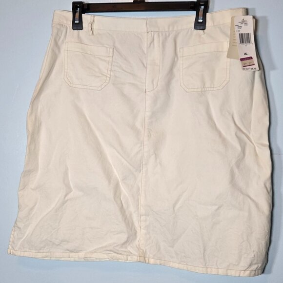 Easy Spirit 100% Cotton Zip Pockets Cream Mini Skirt XL NWT - Picture 1 of 7